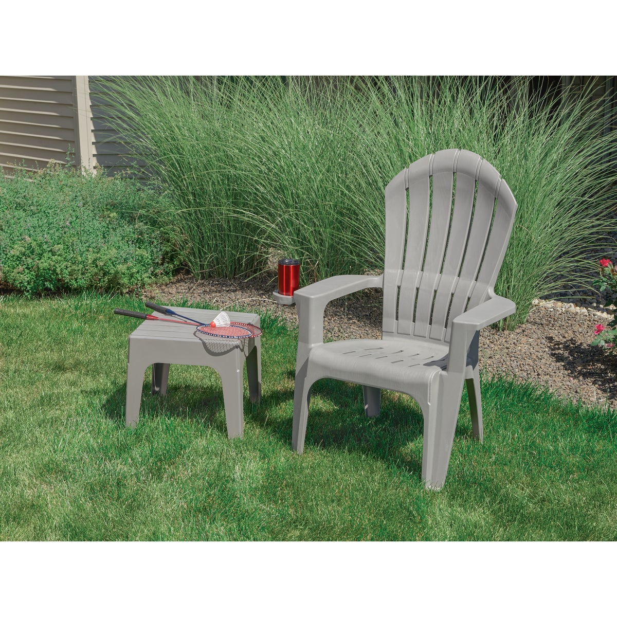 Adams Big Easy Gray Resin Adirondack Chair Nu ez Depot